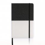 Libreta de cuero sintético bicolor con cinta A5 hojas lisas color negro vista 1