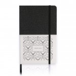 Libreta de cuero sintético bicolor con cinta A5 hojas lisas color negro vista 1