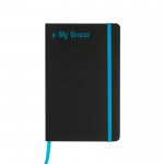 Libreta de cuero sintético con tapa marcable a láser A5 hojas lisas color turquesa
