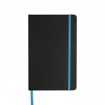 Libreta de cuero sintético con tapa marcable a láser A5 hojas lisas color turquesa