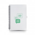 Cuaderno de notas con anillas y portabolígrafos A5 hojas a rayas
