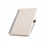 Bloc de notas hecho de cartones de leche A5 hojas lisas color beige vista 1