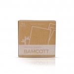Set de 4 posavasos de bambú con una bolsa de algodón incorporada vista en caja