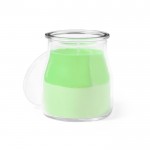 Vela de cristal con varios aromas color verde claro primera vista