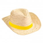 Sombrero de paja para promociones color amarillo primera vista