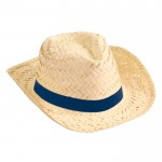 Sombrero de paja para promociones color azul marino primera vista