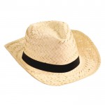 Sombrero de paja para promociones color negro primera vista