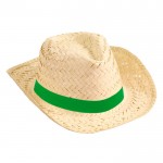 Sombrero de paja para promociones color verde primera vista