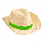 Sombrero de paja para promociones color verde lima primera vista