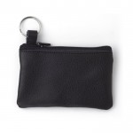 Monedero de piel con cremallera y llavero para personalizar color negro segunda vista