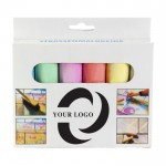 Caja de cartón personalizable con 6 tizas grandes para colorear color multicolor primera vista