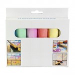 Caja de cartón personalizable con 6 tizas grandes para colorear color multicolor segunda vista
