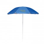 Sombrilla de playa de poliéster 170T con protección UV Ø180 color azul real vista con logo impreso