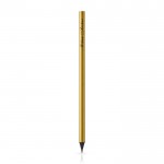 Lápiz de carboncillo en distintos colores metálicos brillantes color dorado vista con logo impreso