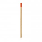 Lápiz de carboncillo de madera con la punta en distintos colores color naranja