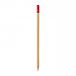 Lápiz de carboncillo de madera con la punta en distintos colores color rojo