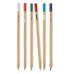Lápiz de carboncillo de madera con la punta en distintos colores vista con varios colores