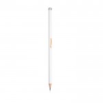 Lápiz con forma triangular ergonómica en amplia gama de colores color blanco vista con logo impreso