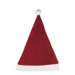 Gorro clásico de Papá Noel de fieltro con ribete y bolita blanca color rojo primera vista