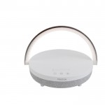 Altavoz Prixton 4 en 1 de 10W con luz LED y base de carga inalámbrica color blanco