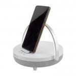 Altavoz Prixton 4 en 1 de 10W con luz LED y base de carga inalámbrica color blanco