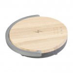 Altavoz Prixton 4 en 1 de 10W con luz LED y base de carga inalámbrica color madera segunda vista frontal