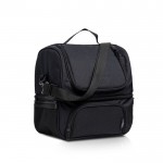 Bolsa térmica hecha de botellas recicladas con correa para hombro color negro vista 2