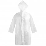 Impermeable de talla única con cierre delantero y gorro incluido color translúcido