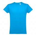 Camisetas personalizadas 100% algodón color azul cian primera vista