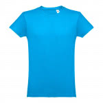 Camisetas personalizadas 100% algodón color azul cian primera vista