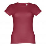 Camisetas personalizadas mujer algodón color burdeos primera vista