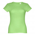 Camisetas personalizadas mujer algodón color verde claro primera vista