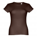 Camisetas personalizadas mujer algodón color marrón primera vista