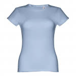 Camisetas personalizadas mujer algodón color azul claro primera vista