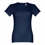 Camisetas para serigrafiar de mujer entalladas color azul primera vista