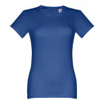 Camisetas para serigrafiar de mujer entalladas color azul real primera vista