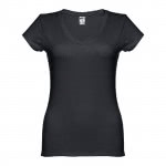 Camisetas con logo y cuello V para mujer color negro primera vista