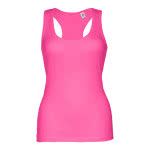 Camisetas mujer sin mangas merchandising color fucsia