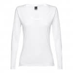 Camisetas manga larga mujer merchandising color blanco