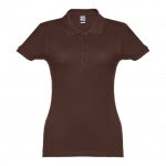 Polo mujer algodón 195 g/m2 color marrón primera vista