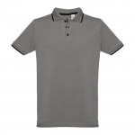 Polos personalizados algodón 210 g/m2 color gris oscuro primera vista