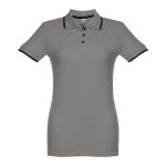 Polos personalizados bicolor 210 g/m2 color gris oscuro primera vista