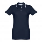 Polos personalizados bicolor 210 g/m2 color azul marino primera vista