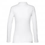 Polo de manga larga para mujer 210 g/m2 color blanco segunda vista