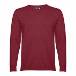 Jersey con cuello en V de 220 g/m2 color burdeos