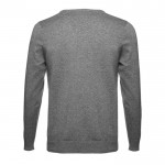 Jersey con cuello en V de 220 g/m2 color gris jaspeado segunda vista