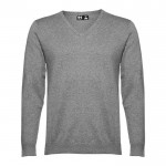 Jersey con cuello en V de 220 g/m2 color gris jaspeado