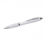 Bolígrafo con acabado antideslizante color blanco tercera vista