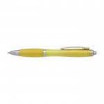 Bolígrafo con acabado antideslizante color amarillo cuarta vista