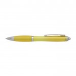 Bolígrafo con acabado antideslizante color amarillo cuarta vista